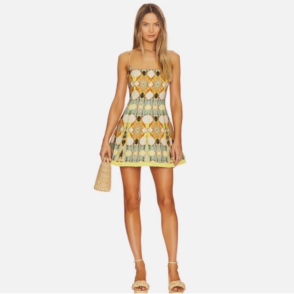 Christian Lacroix Linen Stained glass mini dress